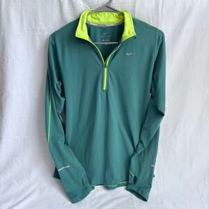 Nike Running Women's Medium Dri-Fit 1/4 zip long sleeve pullover aqua fitness
